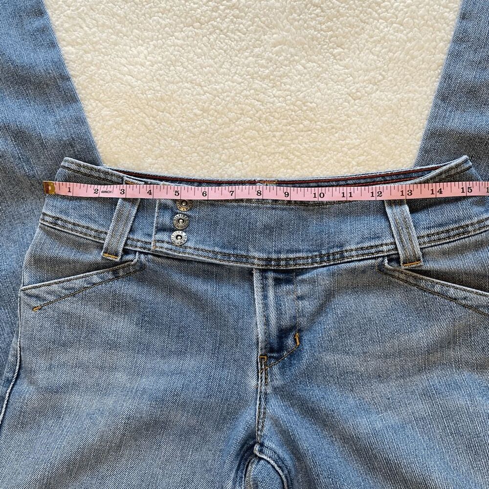 Tommy Hilfiger Jeans Womens Size 8 Blue Hipster Boot Bootcut Denim Triple Snap - Picture 10 of 14